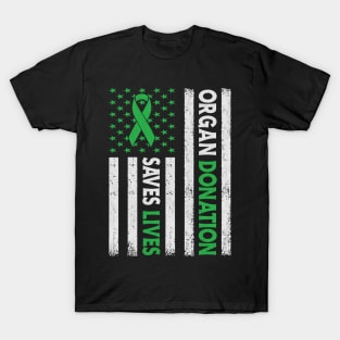 Organ Donation Saves Lives USA Flag Organ Donation Awarenes T-Shirt